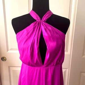 LuLu’s long pink backless dress